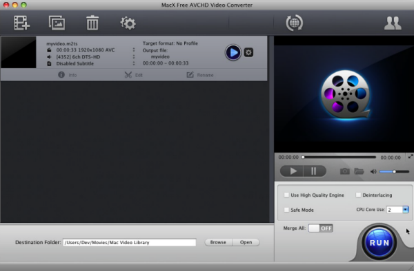 MacX Free AVCHD Video Converter