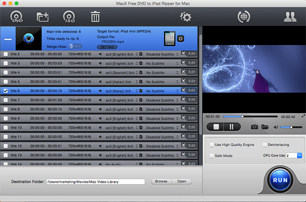 MacX Free DVD to iPad Ripper for Mac 4.2.0 full