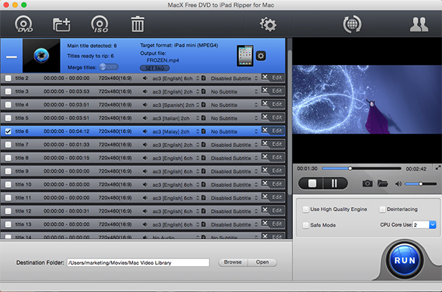 MacX Free DVD to iPad Ripper for Mac