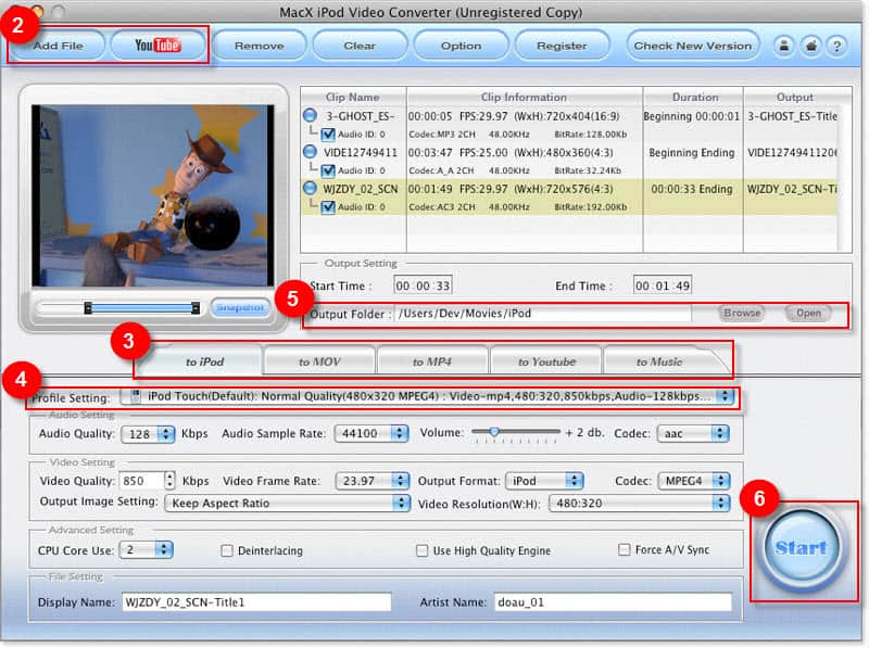 convert HD and SD video to iPod