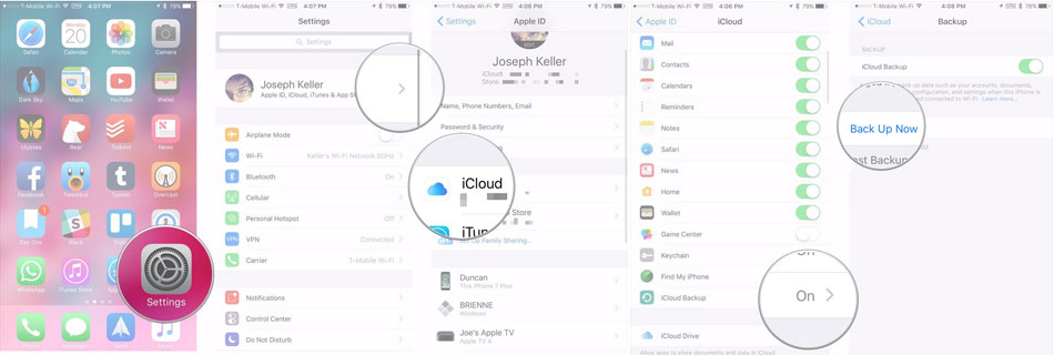 how to backup to icloud