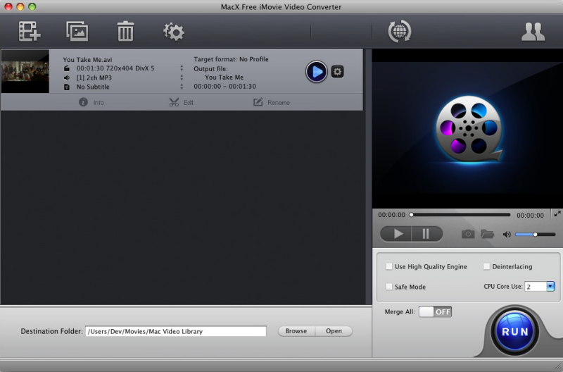 MacX Free iMovie Video Converter