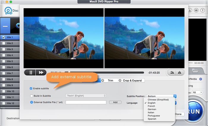 add subtitles to DVD with macx dvd ripper pro