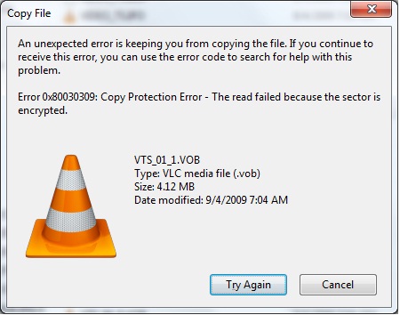 Copy protected DVDs to USB failed