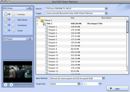 DVD copy software for Mac - Any DVD cloner