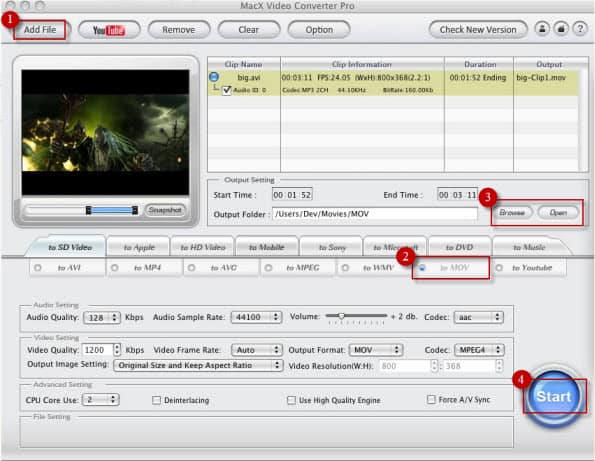 How to convert AVI to MOV on Mac