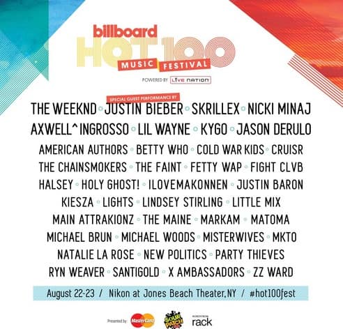 Free Download Billboard Hot 100 Fest Full Lineup