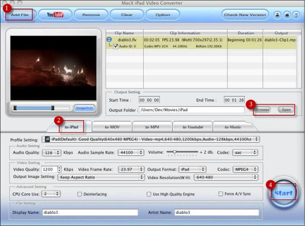 How to convert FLV to iPad on Mac