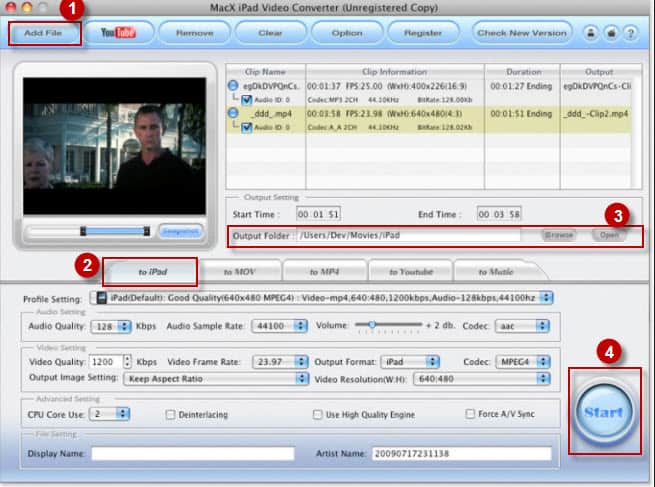 How to convert video to iPad 2 on Mac