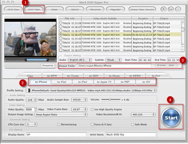 How to use MacX DVD Ripper Pro to convert DVD to iPad iPhone iPod