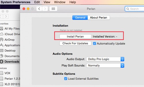 Use QuickTime Perian download and install