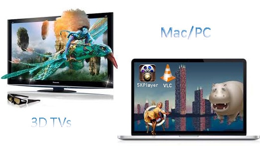 Play 3D Movies on Mac/PC or 3D TVs