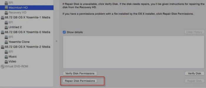 repair disk permission