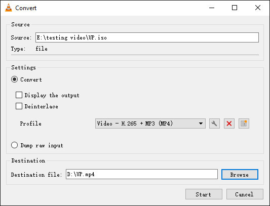 Free convert iso image to MP4 with VLC