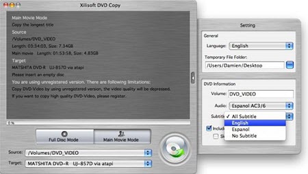DVD copy software for Mac - Xilisoft