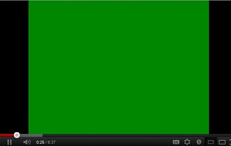 YouTube playing error with green screen
