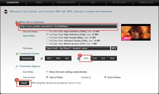 YouTube mp4 video downloader site