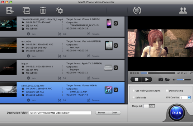 MacX iPhone Video Converter - 视频转换软件[OS X]丨反斗限免