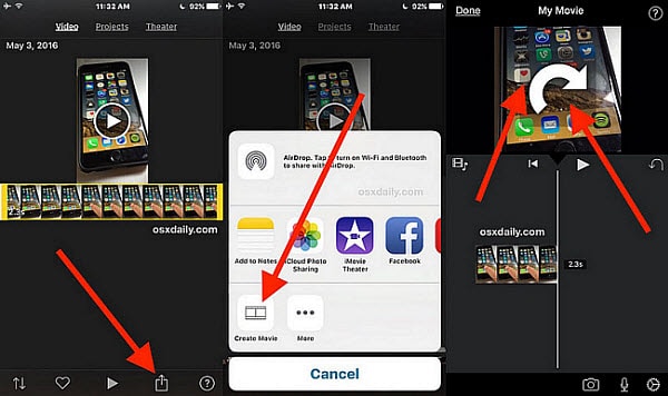 flip videos on iPhone iPad