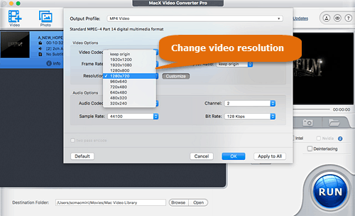 change video resolution