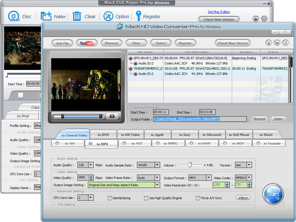 MacX DVD Video Converter Pack Windows screenshot MacX DVD Video Converter Pack Windows screenshot