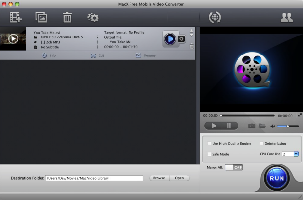 MacX Free Mobile Video Converter is a one-stop Mac free mobile phone video converter to convert any video to mobile phone friendly 3GP and MP4 format for playback on Android, Blackberry and Nokia, etc...