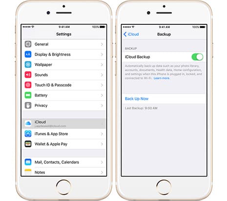 backup iPad iPhone to iCloud 