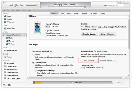 backup iPad iPhone to iTunes