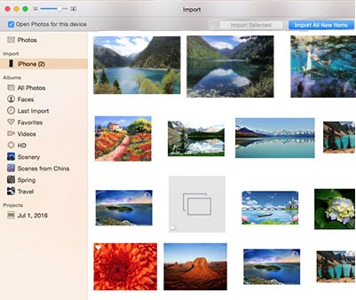 use Photos to import and export iPhone images