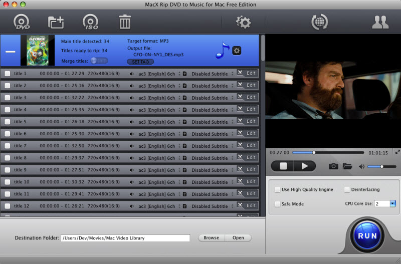 MacX Rip DVD to Music for Mac Free 4.2.0 full