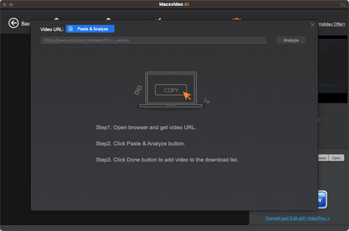 Macxvideo AI Download URL Analyze