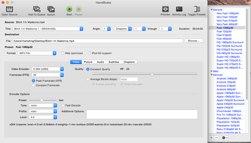 Video konvertieren Mac kostenlos handbrake
