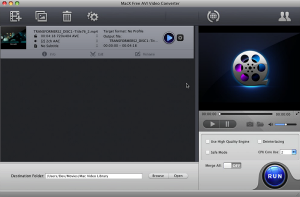 MacX Free AVI Video Converter