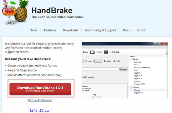 HandBrake ダウンロード 最新