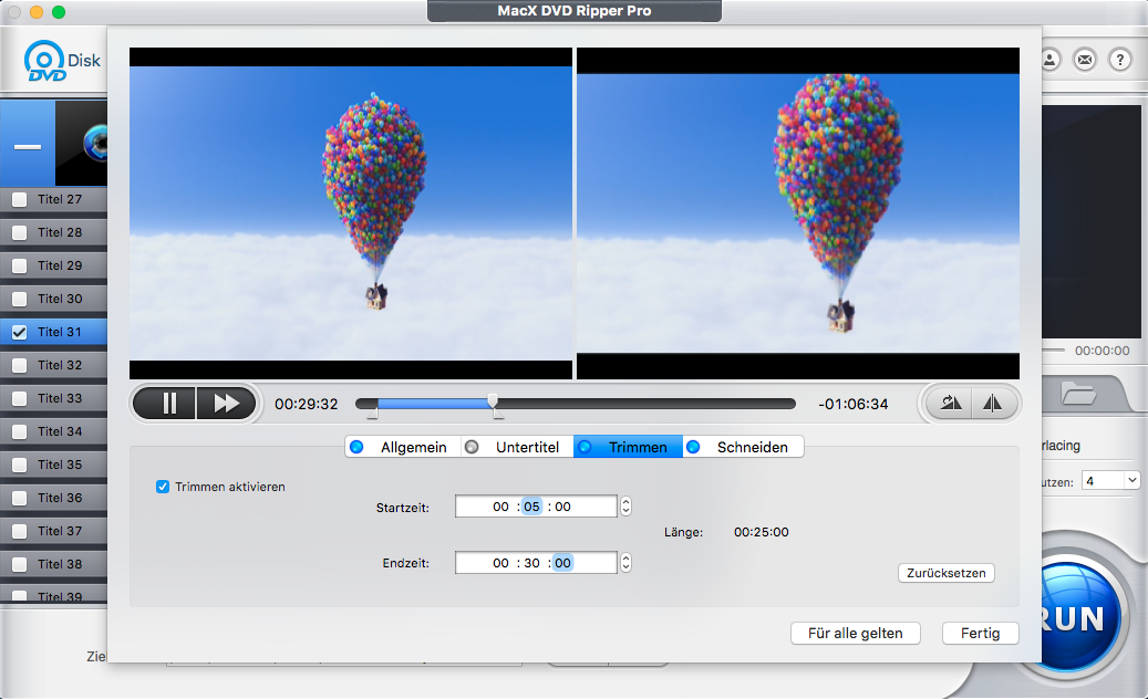DVD-Clips trimmen