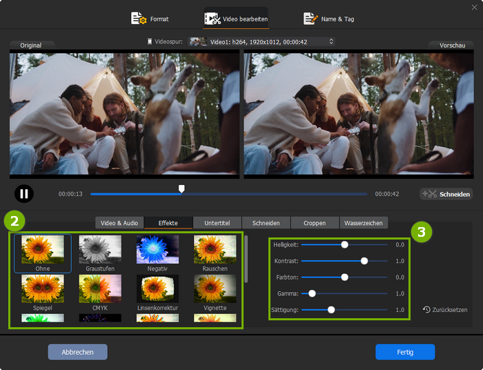 Macxvideo AI Effekt wählen und einstellen