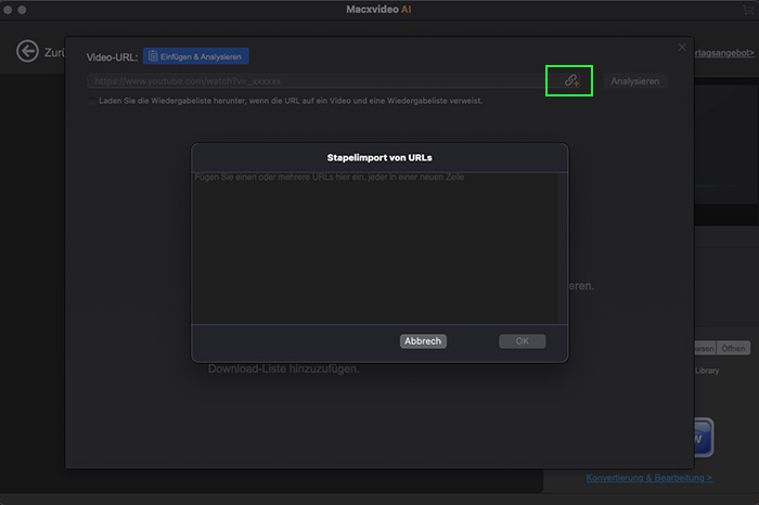 Video-URL oder Musik-URL hinzufügen