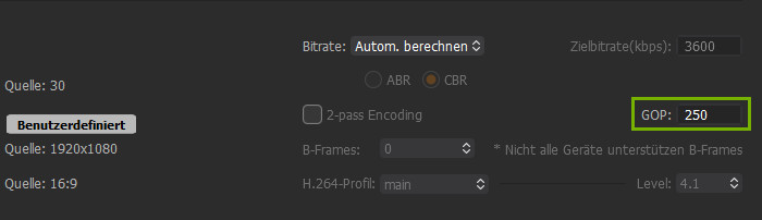 Gemeinsame Einstellungen von Macxvideo AI