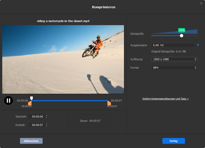 Gemeinsame Einstellungen von Macxvideo AI