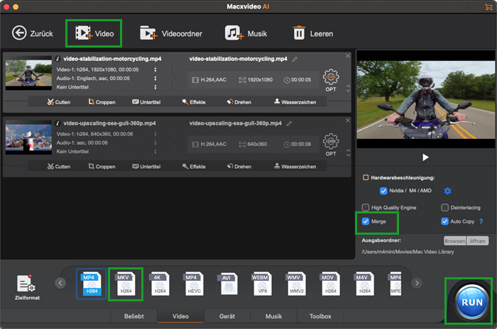 Videos in Mehrspur-MKV konvertieren