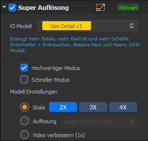Rauschunterdrückungslevel