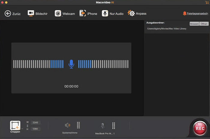 Macxvideo AI nur Audio Aufnahme