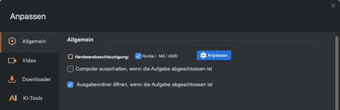 Macxvideo AI Einstellungen
