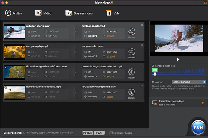 Macxvideo AI compression par lots<