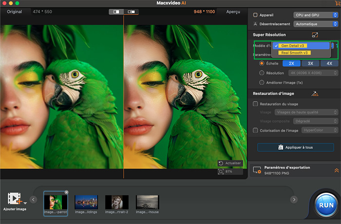 Macxvideo AI Amélioration d'Image