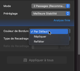 type de recadrage de stabilisation