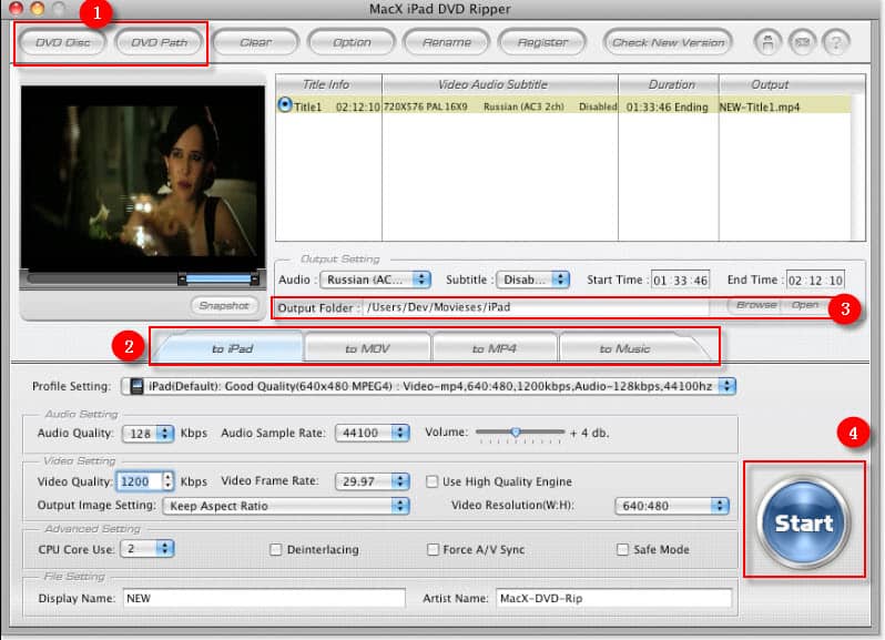 User Guide of MacX iPad DVD Ripper How to Rip DVD to iPad MP4 MOV on Mac