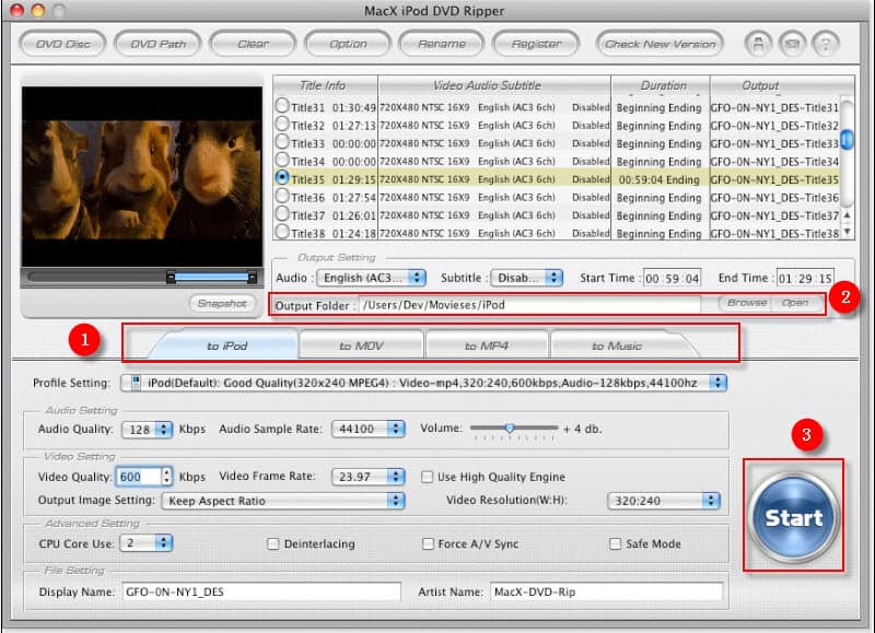 Convert copy-protected DVD with MacX iPod DVD Ripper