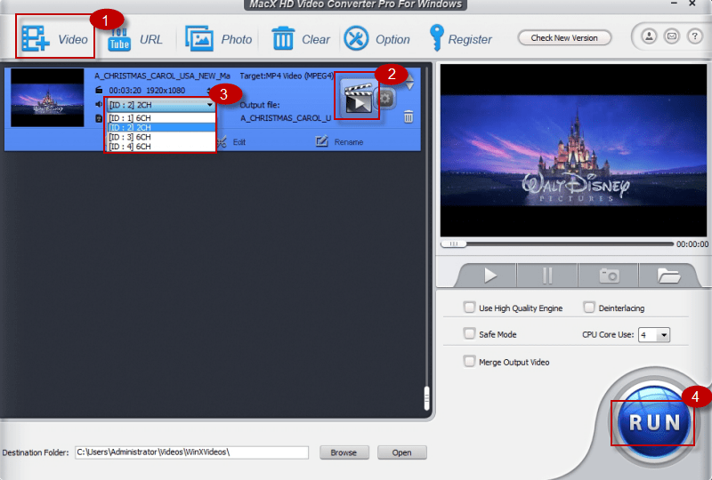 Convert Multi-track HD video