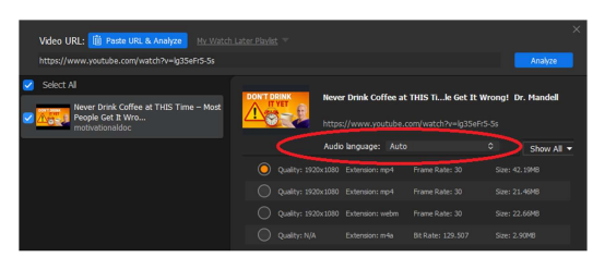 choose audio track